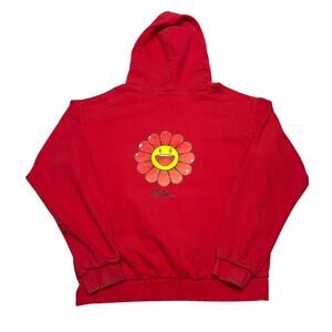 J Balvin x Takashi Murakami Rojo Flower Hoodie Men's XL Streetwear